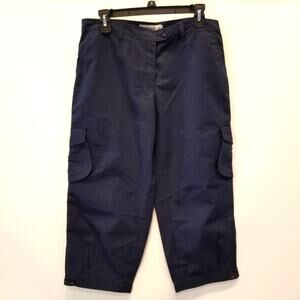 Splash Vintage Cargo Pants Navy‎ Blue Pedal Pushers Pockets Size 16